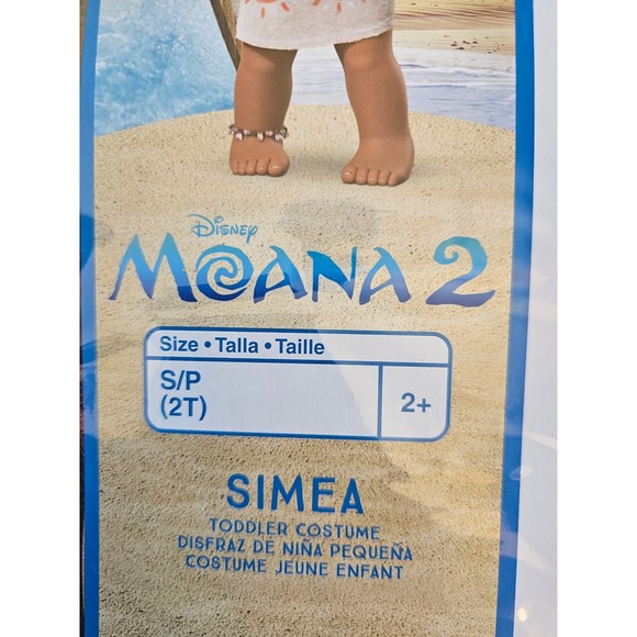 Disney Moana 2 Toddler Costume Dress S/P 2T Simea Disguise Dress Up Pretend NEW - Picture 3 of 9